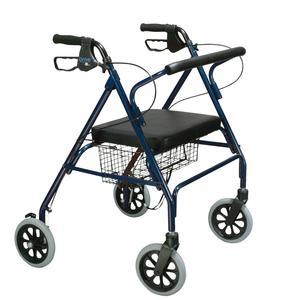 Image of Go-Lite Bariatric Steel Rollator, Padded Seat, Blue