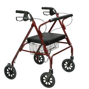 Image of Go-Lite Bariatric Steel Rollator, Padded Seat, Red