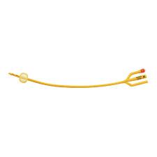 Image of Gold 3-Way Silicone-Coated Foley Catheter 16 Fr 5 cc