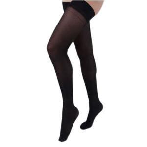 Image of Health Support Vascular Hosiery 20-30 mmHg, Full Length Thigh, Closed Toe, Sheer, Black, Regular Size C