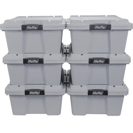 Image of Hefty Hi-Rise Max Storage Container, 48 Qt, Gray