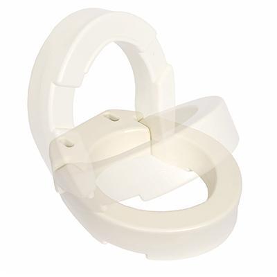 Image of Hinged Toilet Seat Riser for Elongated Size Bowl