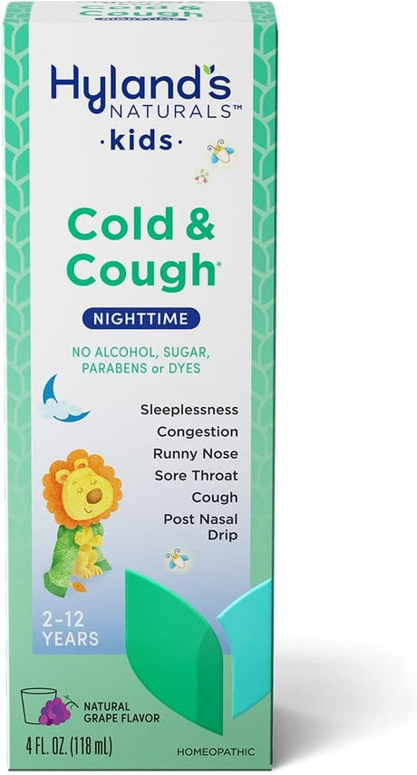 Image of Hyland's 4 Kids Cold and Cough Nighttime, Grape, 4 oz