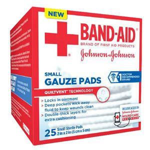 Image of J & J Band-Aid First Aid Gauze Pads 2" x 2" 25 CT