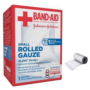 Image of J & J Band-Aid First Aid Rolled Gauze, 2" x 2.5 Yards
