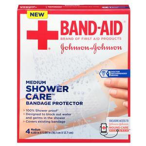 Image of J & J Band-Aid First Aid Shower Care Bandage Protector, Medium, 4 ct.