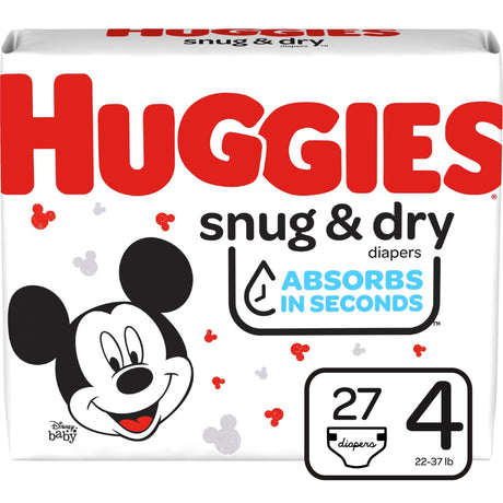 Image of Kimberly Clark Huggies® Snug and Dry™ Baby Diaper, Size 4, Jumbo Pack, 27 Count