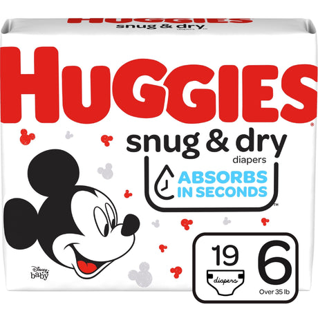 Image of Kimberly Clark Huggies® Snug and Dry™ Baby Diaper, Size 6, Jumbo Pack, 19 Count