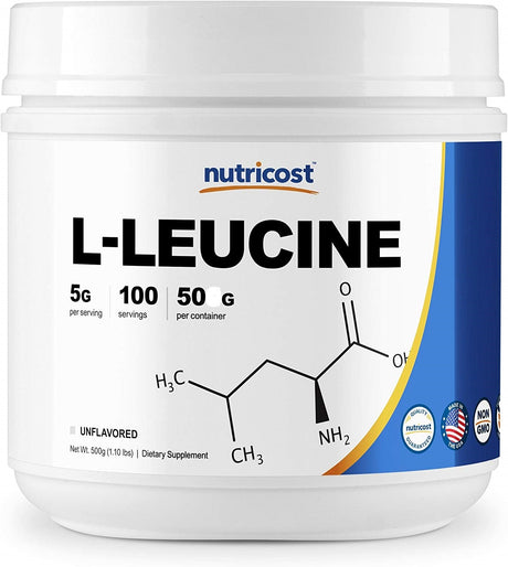 Image of L-Leucine Pure Amino Acid Powder 50g Bottle