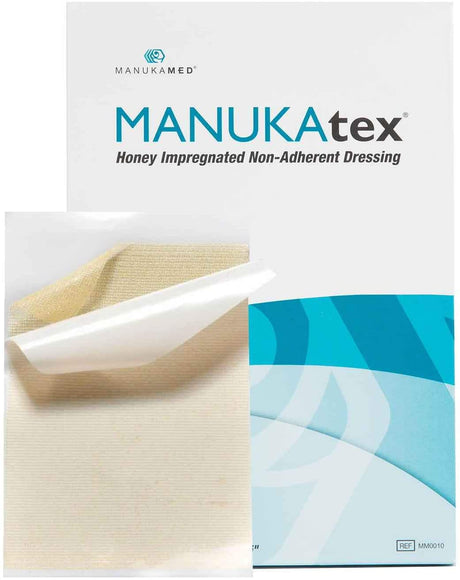 Image of MANUKAtex Honey Impregnated Non-Adherent Dressing 4" x 5" - Box of 10