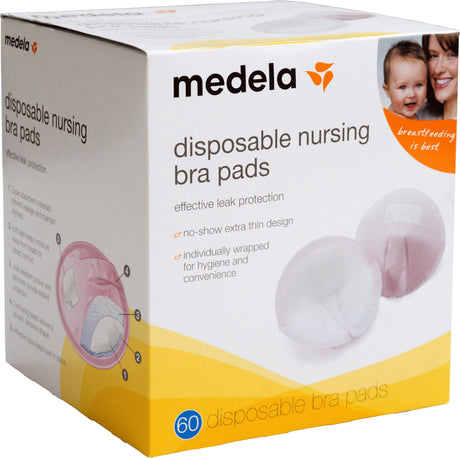 Image of Medela Disposable Nursing Bra Pads 60 Count, Effective Leak Protection, Leak-resistant