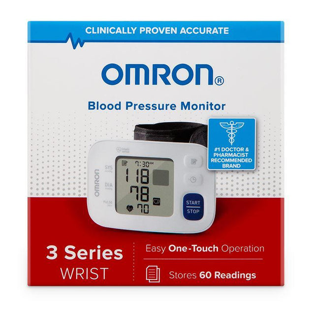 Image of Omron 3 Series® Wireless Wrist Blood Pressure Monitor, 3.7'' x 0.8'' x 2.4''