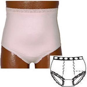 Image of OPTIONS Ladies' Basic With Built-in Barrier/Support, Soft Pink, Dual Stoma, X-Large 10, hips 45" - 47"
