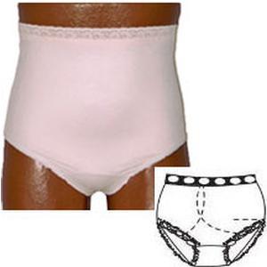 Image of OPTIONS Ladies' Basic with Built-In Barrier/Support, Soft Pink, Right-Side Stoma, XX-Large 11-12, Hips 47" - 50"