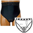 Image of OPTIONS Split-Cotton Crotch with Built-In Barrier/Support, Black, Dual Stoma, Small 4-5, Hips 33" - 37"