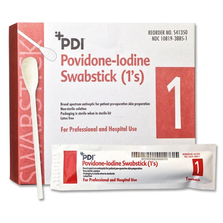 Image of PDI 10% USP Povidone Iodine Prep Solution Swabsticks 4" L