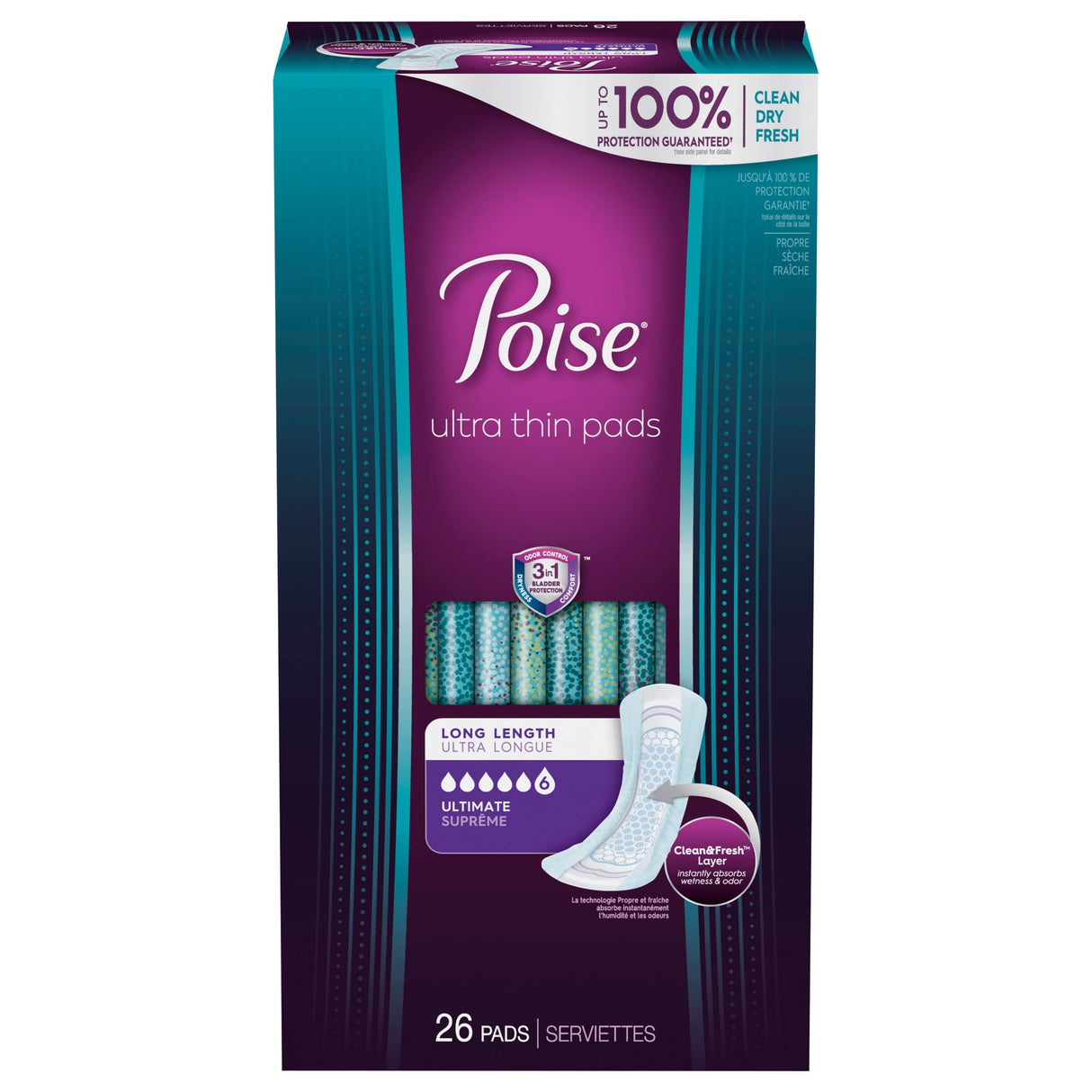 Image of Poise Ultra Thin Women's Incontinence Pads (Without Wings)