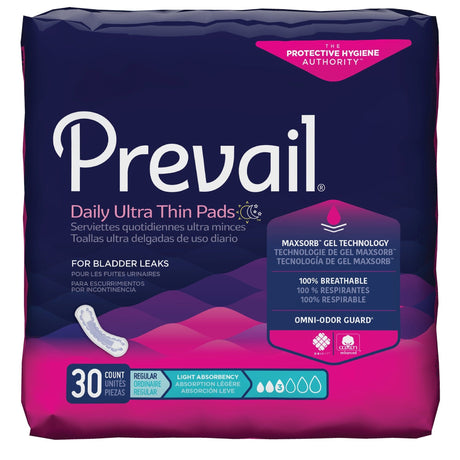Image of Prevail Bladder Control Pad, Light Absorbency, 9.25" Pad Length