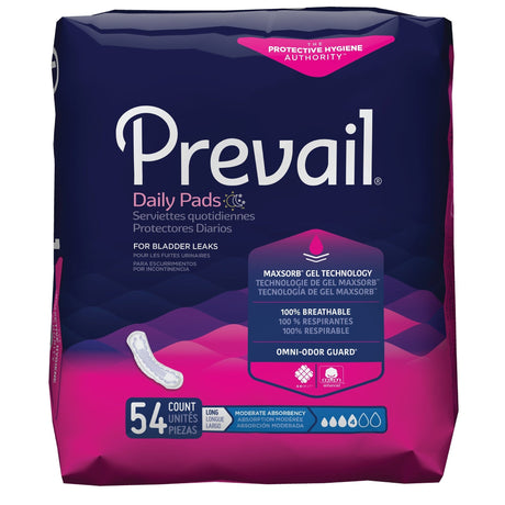 Image of Prevail Bladder Control Pad, Moderate Absorbency, Long 11" Length