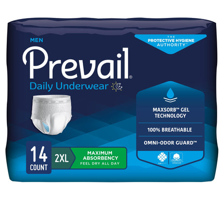 Image of Prevail Underwear For Men 2X-Large 64" - 80", Maximum Absorbency