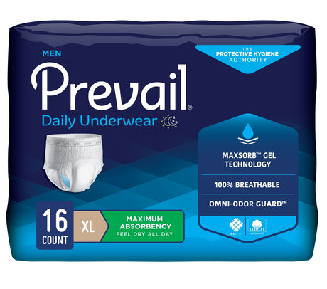 Image of Prevail Underwear For Men X-Large 48" - 64", Maximum Absorbency