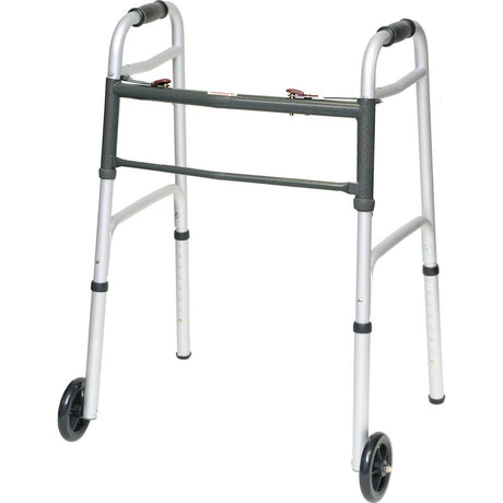 Image of ProBasics Aluminum Two-Button Release Folding Junior Walker With 5" Wheels