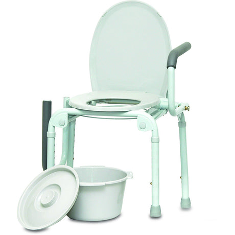 Image of ProBasics Steel Drop-Arm Commode, 300 lb Weight Capacity
