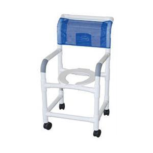 Image of PVC Shower Chair 300 lbs., 40" x 22" x 18", Blue Mesh