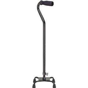 Image of Quad Cane with Small Base and Vinyl Contoured Grip, Chrome