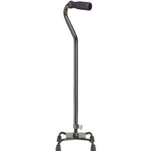 Image of Quad Cane with Small Base Black, Foam Rubber Grip