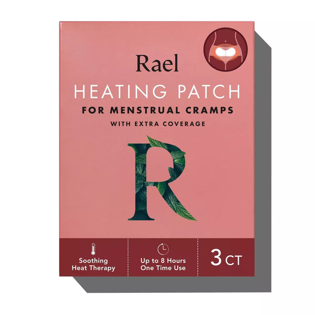 Image of Rael Heating Patch for Menstrual Cramps with Extra Coverage, 3 ct