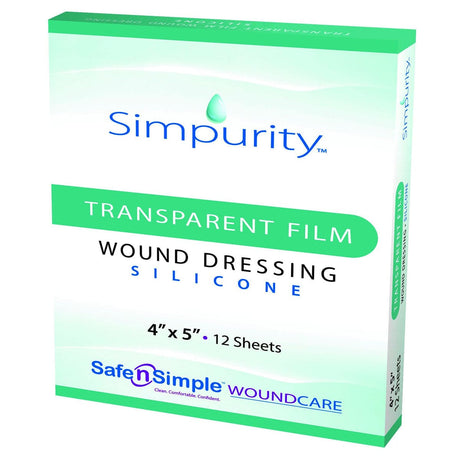 Image of Safe n' Simple Simpurity™ Transparent Film Silicone Dressing, 4" x 5"