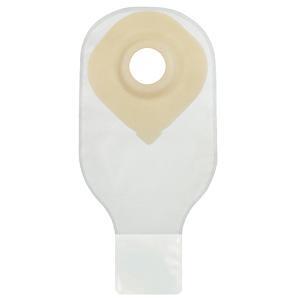 Image of Securi-T USA 12" 1-Piece Extended Wear Drainable Pouch Pre-Cut 1-1/8" Transparent 1 Curved Tail Closure