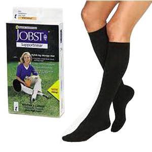 Image of SensiFoot Knee-High Mild Compression Diabetic Sock Large, Black