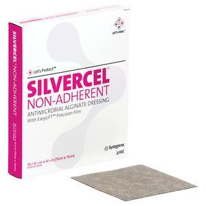 Image of Silvercel Non-Adherent Antimicrobial Alginate Dressing 4-1/4" x 4-1/4"