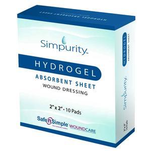 Image of Simpurity Hydrogel Dressing with Adhesive Border, 2" x 2"