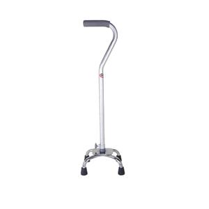 Image of Small Base Offset Quad Cane, Silver