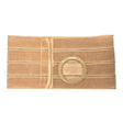 Image of Special 9" Nu-Form Beige Support Belt 2-1/2" Belt Ring With 3" Single Layer Aux Rear, Left, Large