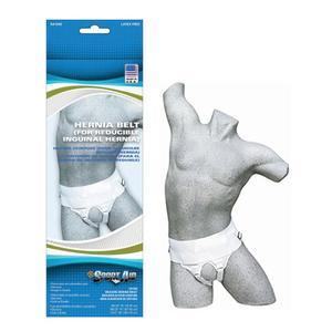 Image of Sportaid Double Adjustable and Removable Hernia Truss, Men, White, Medium