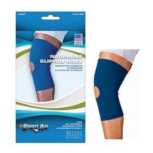 Image of Sportaid Neoprene Slip-On Knee Brace, Open Patella, Blue, Medium, 14" - 15"