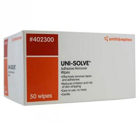 Image of Smith & Nephew Uni-Solve® Adhesive Remover Wipes - Box of 50