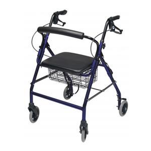 Image of Walkabout Wide Four-Wheel Rollator, Royal Blue