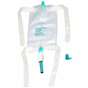 Image of Bard Dispoz-A-Bag® Leg Bag with Rubber Cap Valve, Sterile, Latex Straps 19 oz