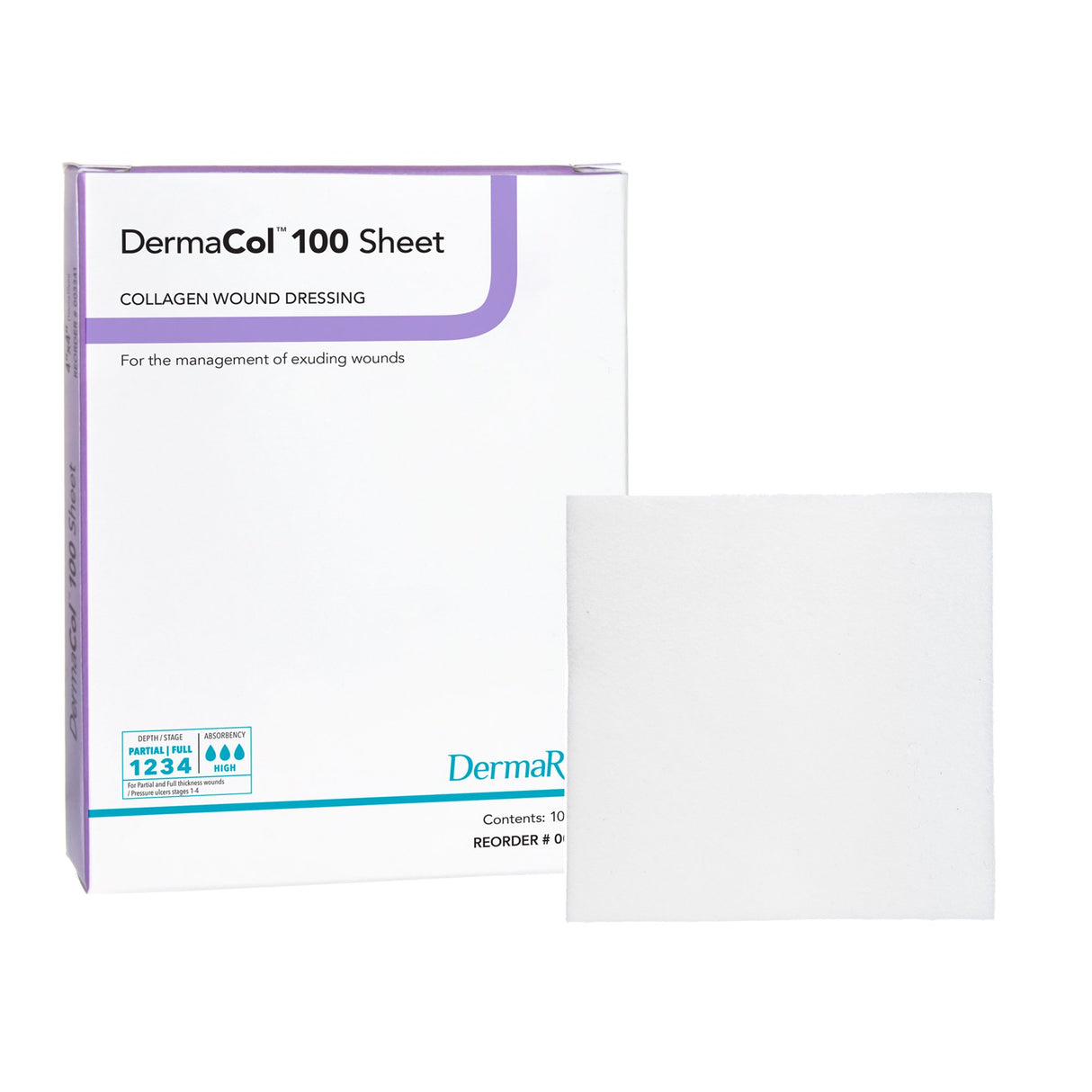 Image of DermaCol 100 Type 1 Bovine Collagen Sheet Wound Dressing