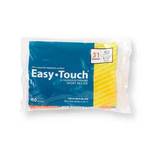 Image of EasyTouch Insulin Syringe 31G x 5/16", 0.5 mL (100 count)