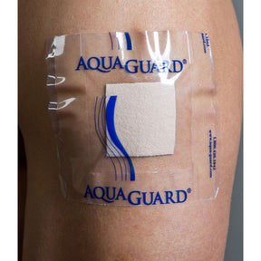 Image of AquaGuard® Moisture Barrier 4" x 4", Actual Area of Coverage is 2-1/2" x 2-1/2", Retail Pack, Small-Medium Surgical Sites, Tube Thoracostomies, Broviac® Catheters