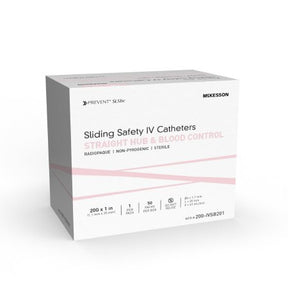Image of Prevent SLS Sliding Safety IV Catheter SLS 20G x 1" Polyurethane Straight Hub Blood Control