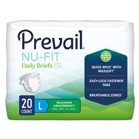 Image of Prevail Nu-Fit Adult Daily Briefs, Maximum Absorbency