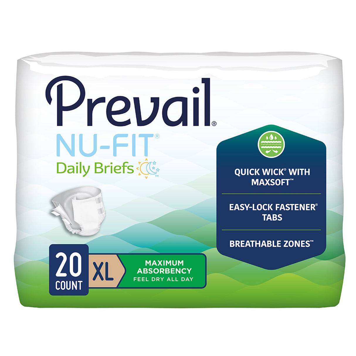 Image of Prevail Nu-Fit Adult Daily Briefs, Maximum Absorbency