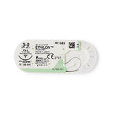 Image of Ethicon 1669H ETHILON® Nylon Suture 3-0, PS-2 19mm Precision Point Reverse Cutting Needle, 18", Black Monofilament